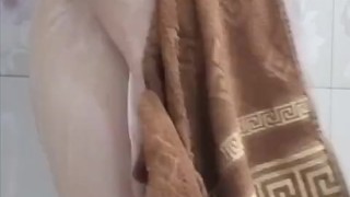 A beautiful gay ass is waiting for you in the shower in the foam