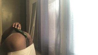 College teen shoves cucumber up his ass