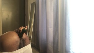 College teen shoves cucumber up his ass