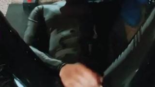 Rubber latex jock Buckaroo fucked by machine