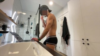 Self piss humping cum