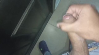 masturbating at the door thinking about the neighbor