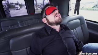 BAITBUS - Alex Mecum Is Blindfolded Not Knowing He's Getting A Blowjob From Handsome Jack Winters
