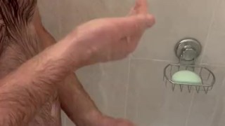 Hairy Daddy Bear Shower Time