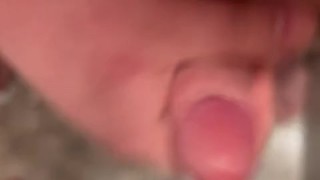 Uncut twink and bear jerk off in shower