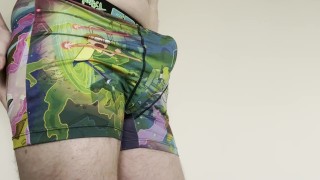 Twink in undies - Rick and Morty Freegun colorful boxers masturbation
