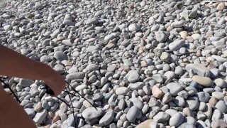 Beautiful skinny 18yo Teen fucks outdoors with stranger - POV Blowjob