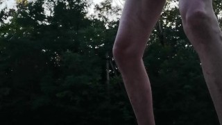 Risky wank on the road