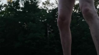 Risky wank on the road