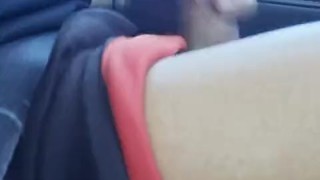 Hot Guy Driving and Moaning While Playing with His Cock in the Car