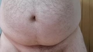 Fully naked and cumming on table