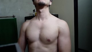 Chest worship - flexing pecs