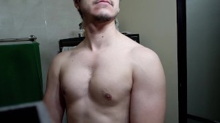 Chest worship - flexing pecs