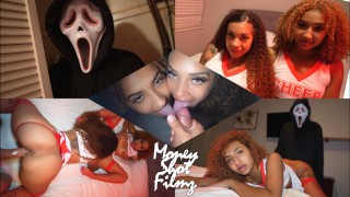 2 Teen Cheerleaders Get A Scary Surprise & Get Dicked Down Like They Need To Be