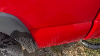 Twink Peeing Pissing Washing Bears Truck Public Urination