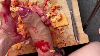 Fat huge Dick Food Porn Cheese Jam