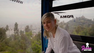 We almost got caught in the Cable Car, RISKY BLOWJOB! - SammmNextDoor Date Night #22