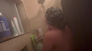 Taking a shower