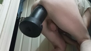 XL Warhead exiting asshole in normal and slow mo