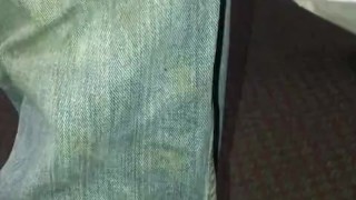 showing off stained Levis