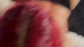 Read hair petite latina Blowjob POV
