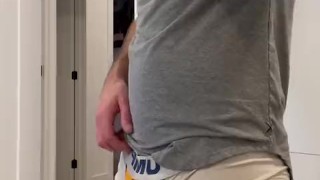 Underwear bulge piss