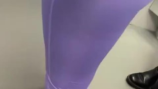 trying leggins and pissing in dressin groom