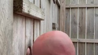 Thick Dick Bear Feeds me a Load at Outside Gloryhole