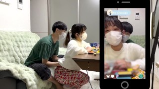 ライブ配信でどこまでバレないか...気持ちよすぎるライブ配信、、。Japanese hentai video. 素人/NTR/巨乳