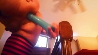 Taking a 12” cock with my fat ass