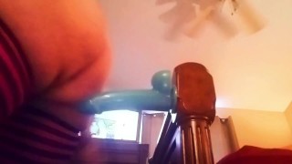 Taking a 12” cock with my fat ass