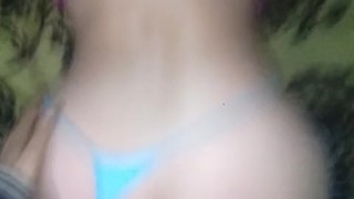 POV le corro la tanga a mi novia y despues cogemos de perrito