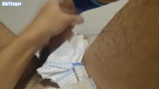 Boy Wearing Cute Socks Cumming in his diaper