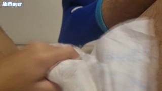 Boy Wearing Cute Socks Cumming in his diaper