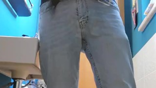 Hot daddy caught pissing