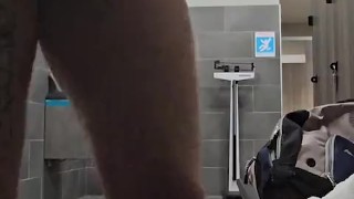 Slave tries out his new cage cream from leather daddys co