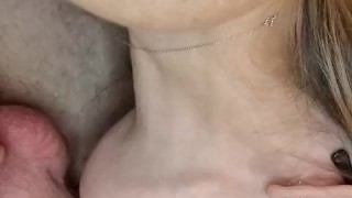 Sloppy glasses blowjob