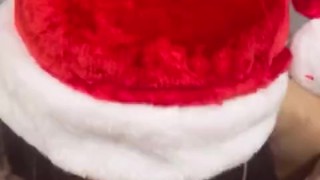 STEP SIS horny and looking through presents gives blowjob and facial