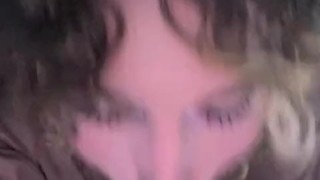 Cute transgirl femboy sucks and chokes on a dildo POV