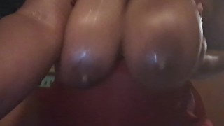 EBONY GODDESS BOUNCING BIG FAT TITTIES W/ SPIT DRIPPING DOWN THEM!