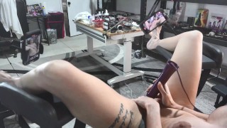 Strap On Stories - Daily PEGGING DAY 202 -Pegged & fucks my Big Tits until he sprays cum on my face.