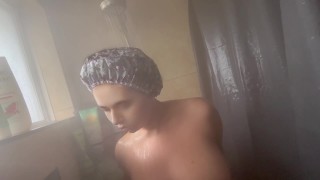 Thicc BBW girl taking a shower