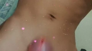 Jerking off a 23 Cm Monster Cock in the Bathroom. Small ass