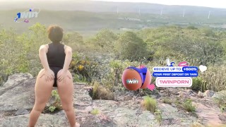 Adorable girl fucks her boyfriend and shows off in public