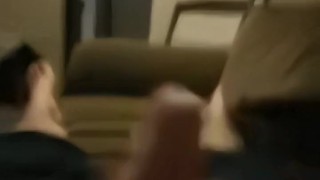 Alone stroking my long white cock