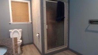 Horny virgin take a shower shaves for you