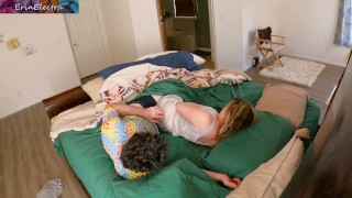 Stepmom shares bed with stepson to make room 
