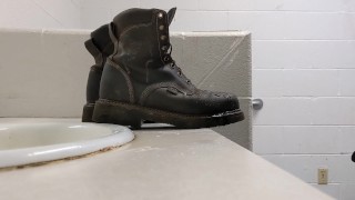 Taking a piss break on Zack's boots