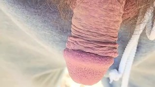 Pissing in the forest on a cold but sunny day