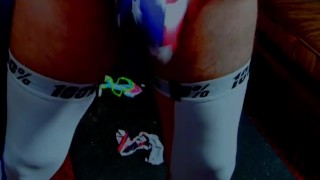 Justa9er showing 9 inch bulge in thong and jock